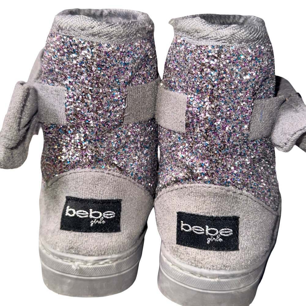Bebe Girls Glitter Bow Winter Boots Size 8 - Picture 4 of 6